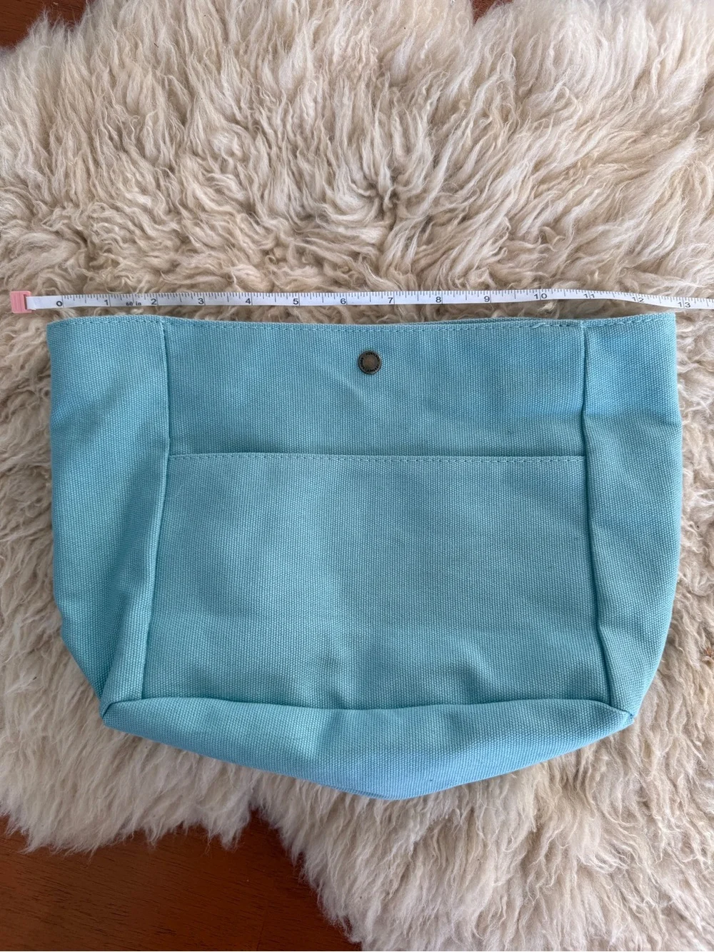 Portland Leather Light Teal Canvas Tote Organizer Bag - Picture 5 of 8